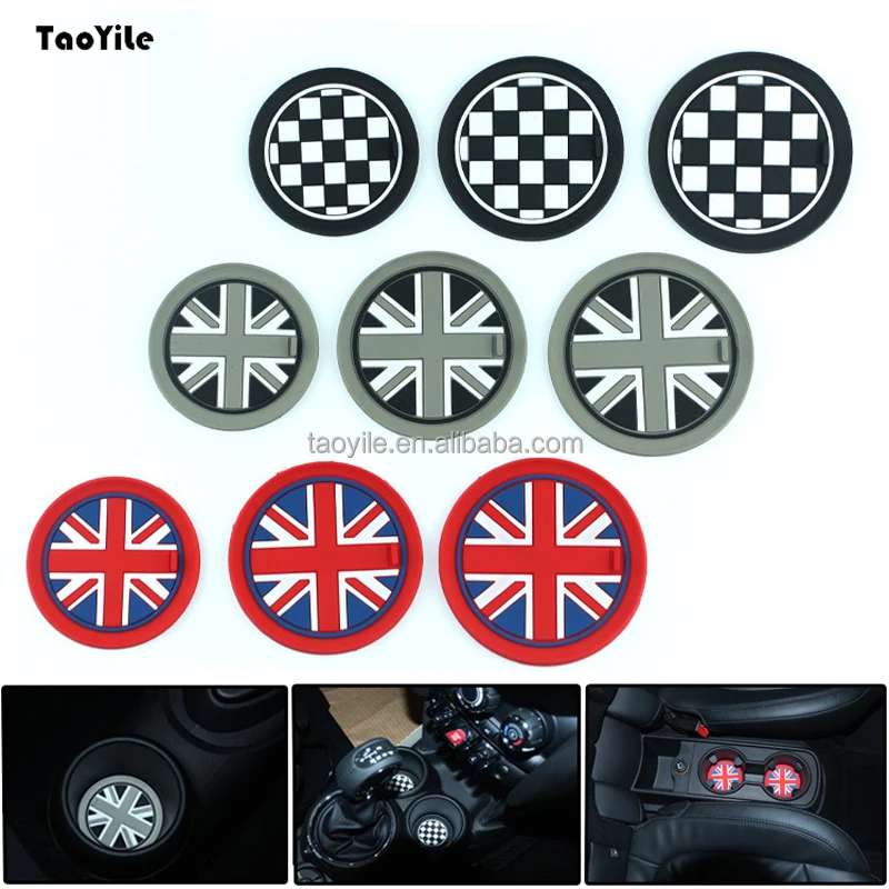 Wholesale price car style 6.5cm 7.2cm 7.7cm MINI portavasos silica gel  mat pad coasters  for car cup holders