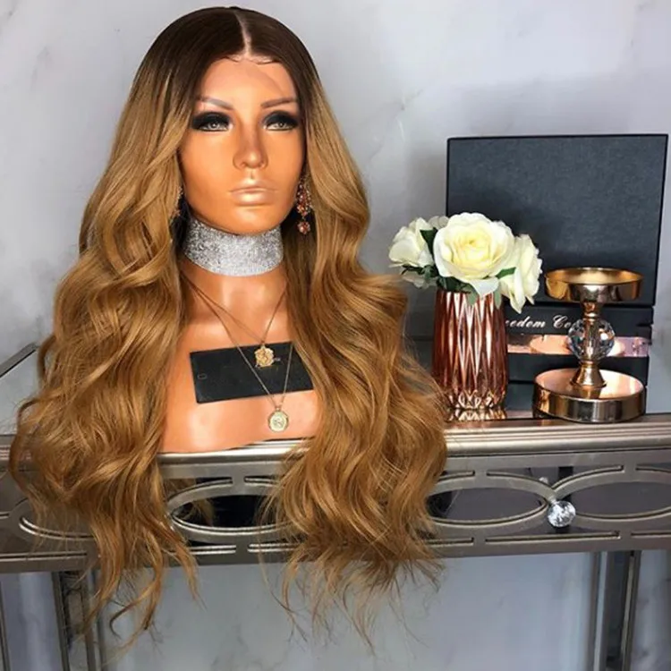 color large volume of chemical fiber front lace high quality synthetic Front lace wig