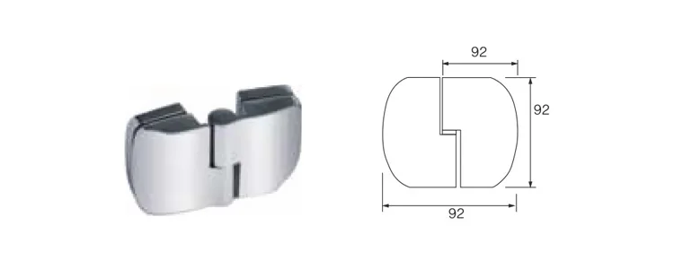 92MM Stainless steel shower room hinge glass clamp