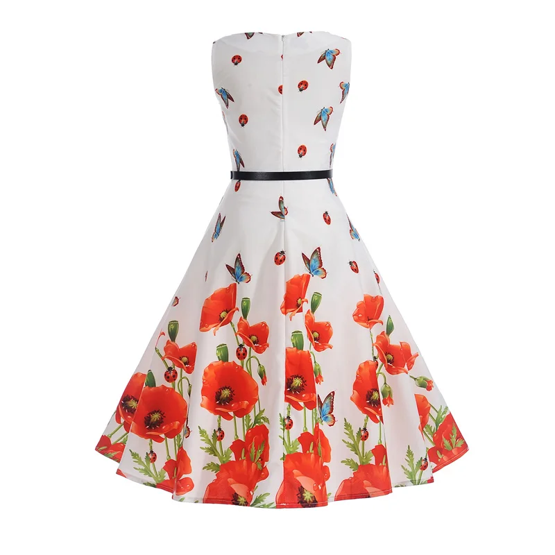Wholesale Graceful custom pattern note petal Sleeveless ruffle ladies dress with waistband