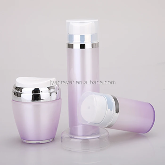 
New arrival acrylic cosmetic packaging 30ml 50ml 60ml airless pump bottle and ball cream jar 