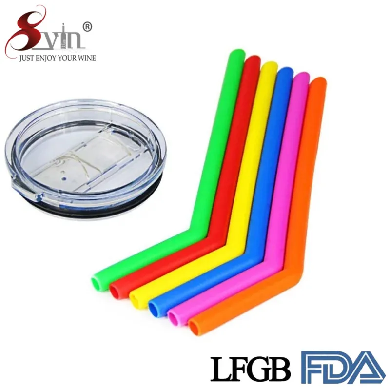 
Svin Wholesale Silicone Straws Bent Straight Drinking Straw with Brush 