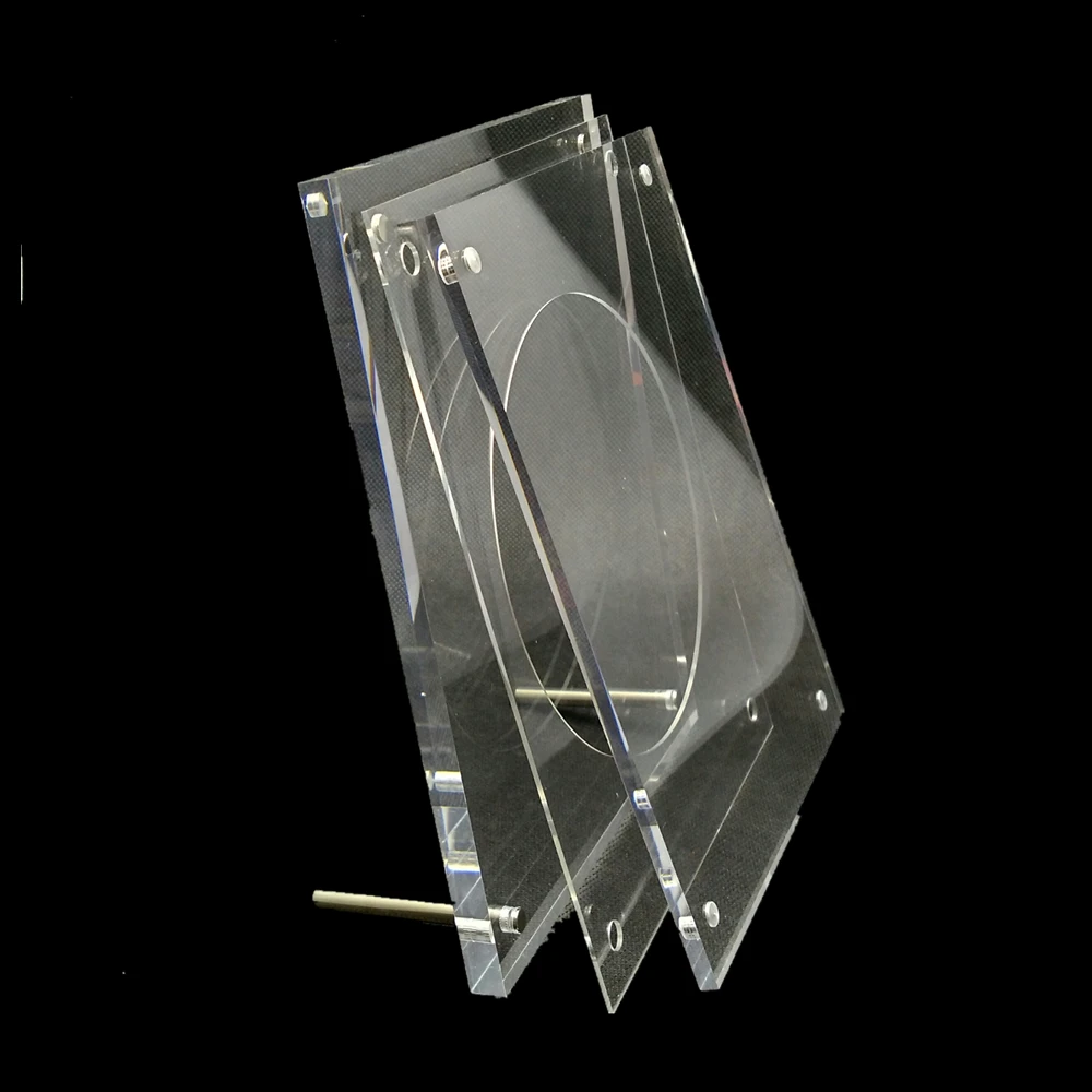 Clear Magnetic Acrylic Photo Frame Customized CD Holder