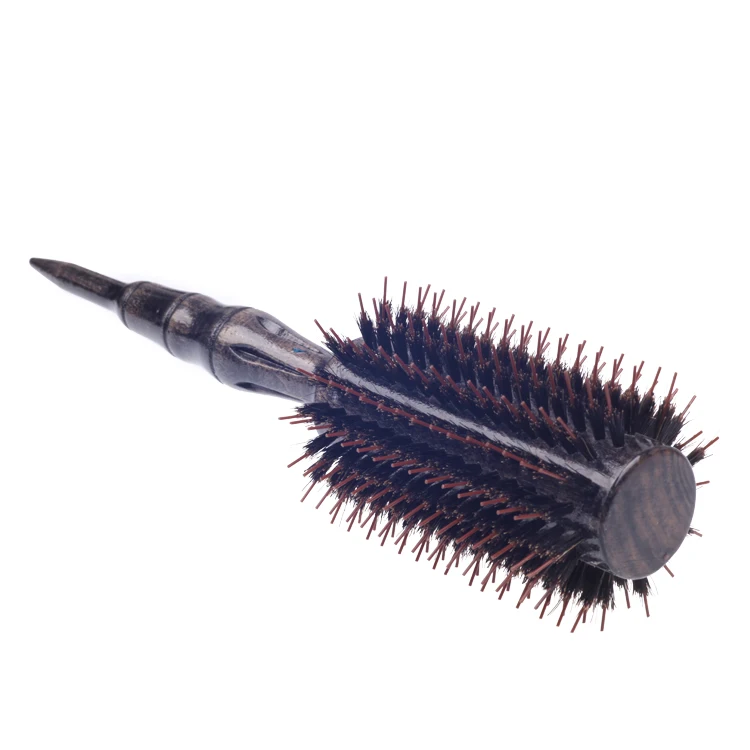 EUREKA 28034-55PA-B Salon Engraved Wooden Bristle Round Hair Brush UV Painting Surface Barrel Detangle Brush