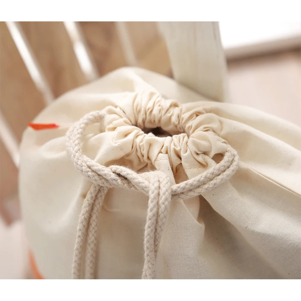 Wholesale Reusable Custom Design Dry Cotton Tote Gym Drawstring Bag for Clothes with Logo