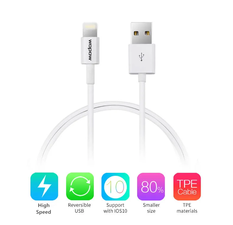 
WOPOW LC505X original 1m data cable fast charge wopow lc505 usb 20 a 6s usb charger cable wopow for iphone 