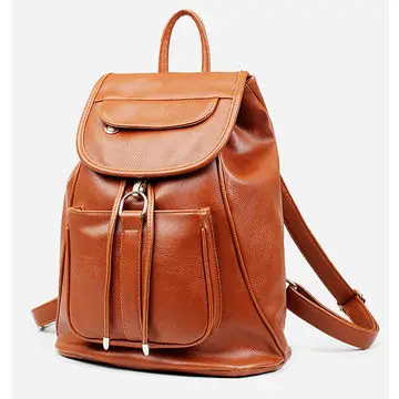Women Girls  PU Leather Backpack Sports Satchel Backpack