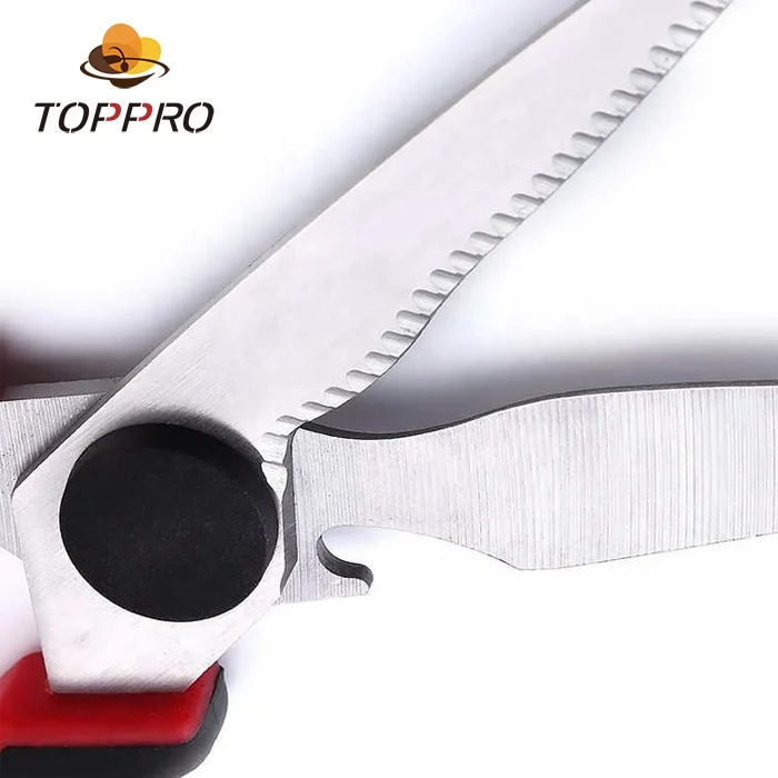 
toppto TPR handle Multi Stainless steel purpose chicken bone kitchen scissors shear 