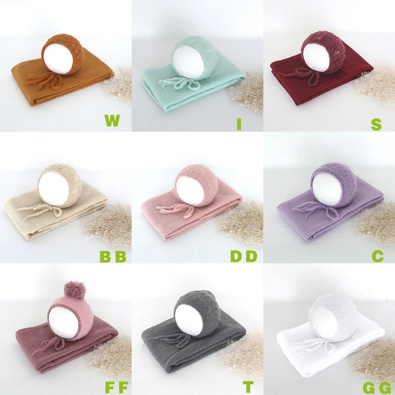 Lavender Baby Girl  Crochet Cotton Hat Purple Sweater Knit Wrap New born Photoshoot Props