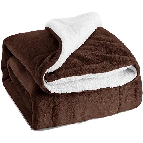 Wholesale polyester Full size Soild Reversible Microfiber Blanket for Bed or Couch sherpa blanket