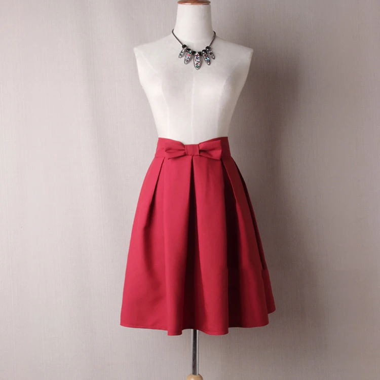 Элегантные Хлопковые женские повседневные юбки, женские бальные юбки с высокой талией в стиле ретро, винтажные женские длинные юбки с бантом