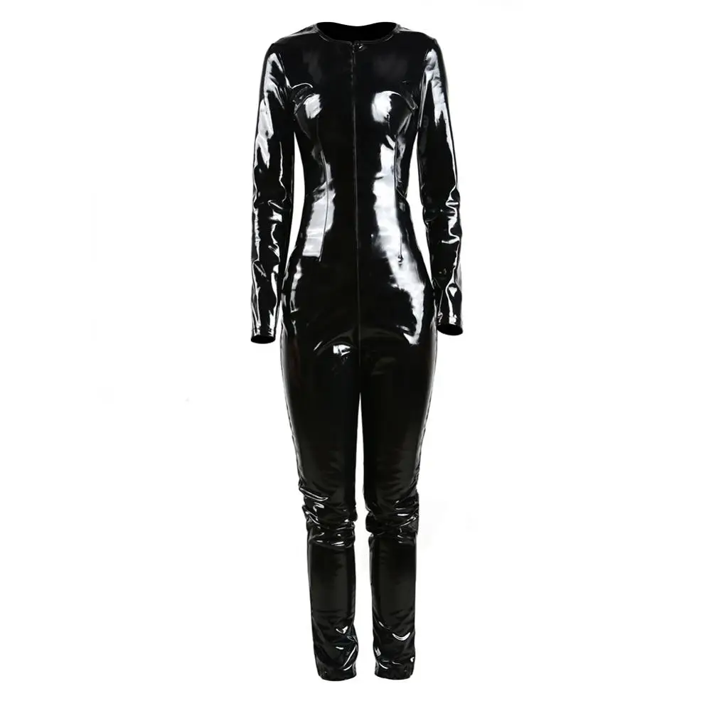 MOQ 1PC 2019 new woman leather pvc catsuit sexy pvc catsuit bondage