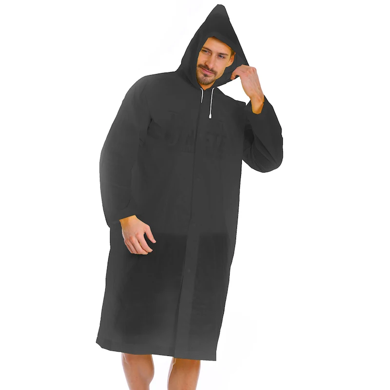 Outdoor Lightweight Hooded Thicken Eva Fashion Adult Portable Raincoat Rain Poncho With Sleeves Keep Out Wind And Rain