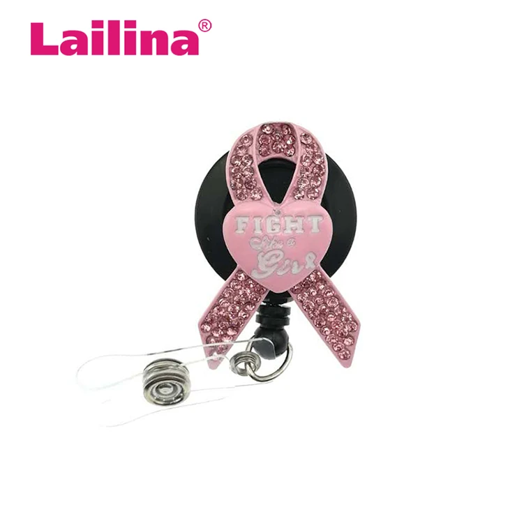 Эмалированная розовая лента для борьбы с раком груди, значок-держатель из цинкового сплава