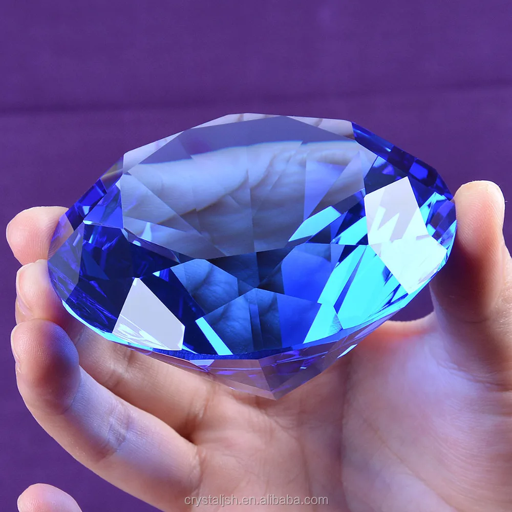Hot Sale Large Crystal Glass Mutl-color Diamond For Wedding Souvenir Paperweight Table Decorative