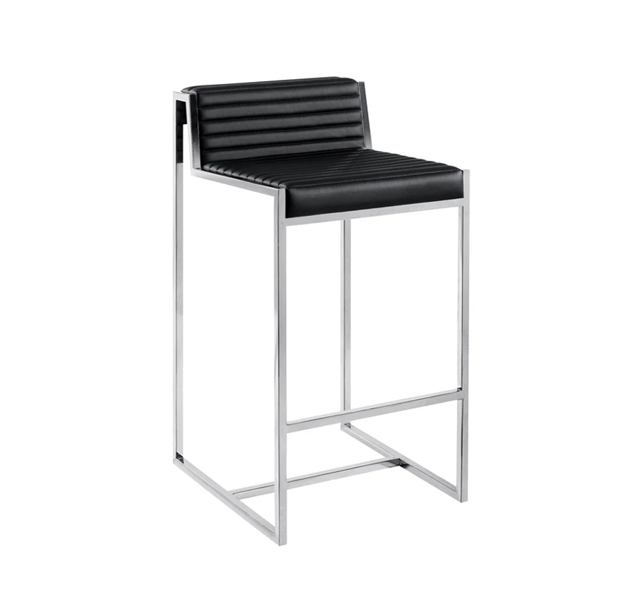 
Modern Zola bar chair in leather stainless steel structure 