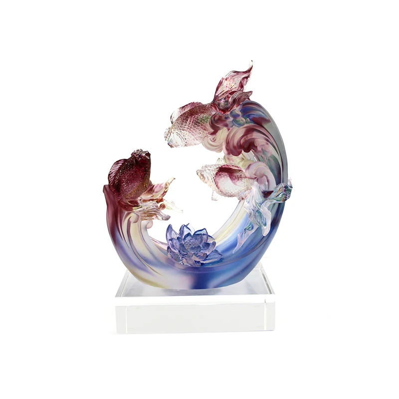Glass Art Sculpture Shenzhen China Animal Painting Gift Packaging Folk Art Liuli Crystal Business Gifts Office Anniversary 2018