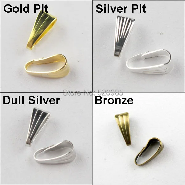 Milisten 50Pcs 20MM Metal Pinch Clip Bail Bead Pendant Connector Rhodium Plated for Pearls Jewelry Making Bronze