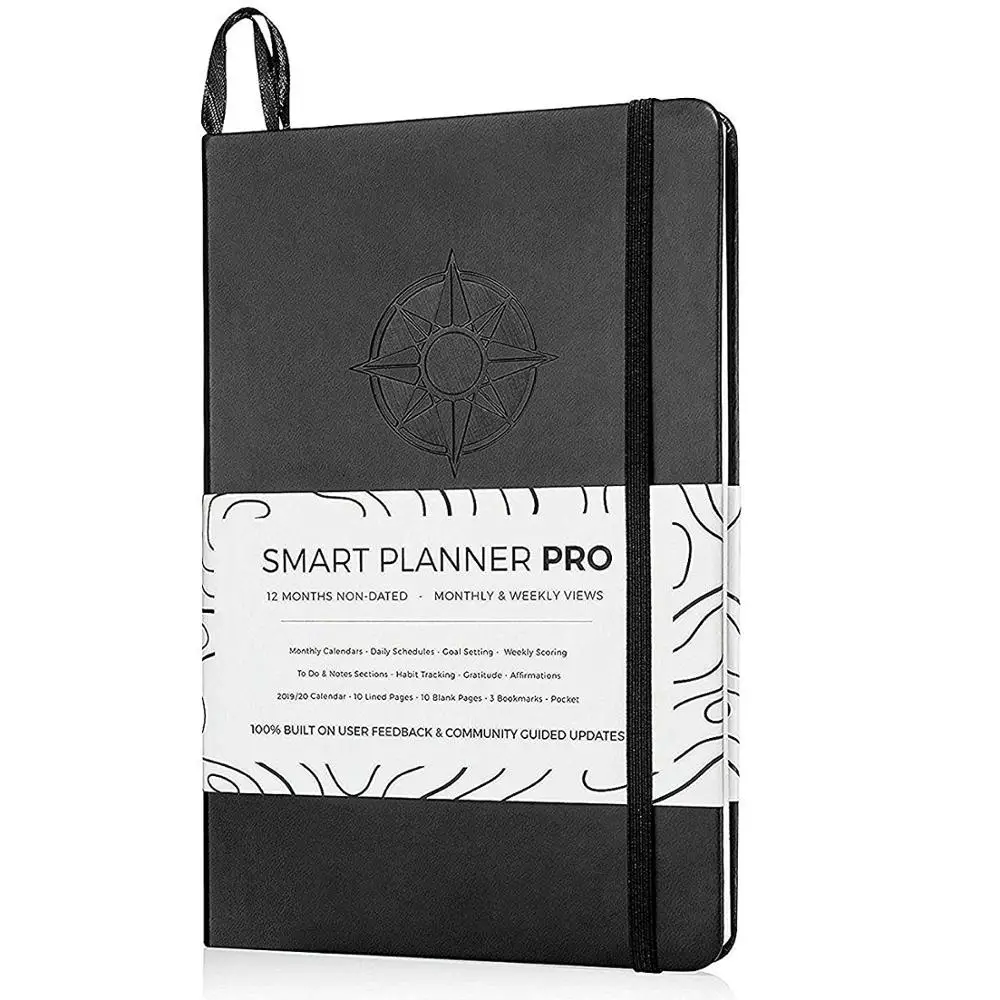 
2020 Custom double bookmarks printing quality 90 day 360 day pu planner 