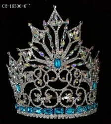 2023 Round Rhinestone Princess Tiara Queen Crown Large Custom Miss World Pageant Crown