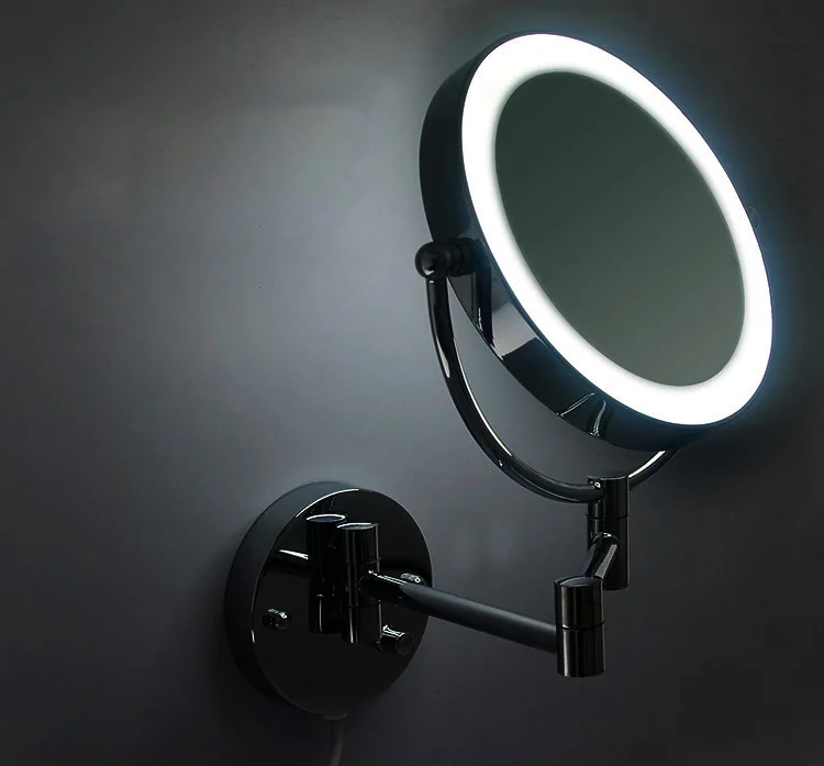 Star Hotel Two Way Extendable Swing Arm Led Lamp Lighted Mirror To Hang On Wall