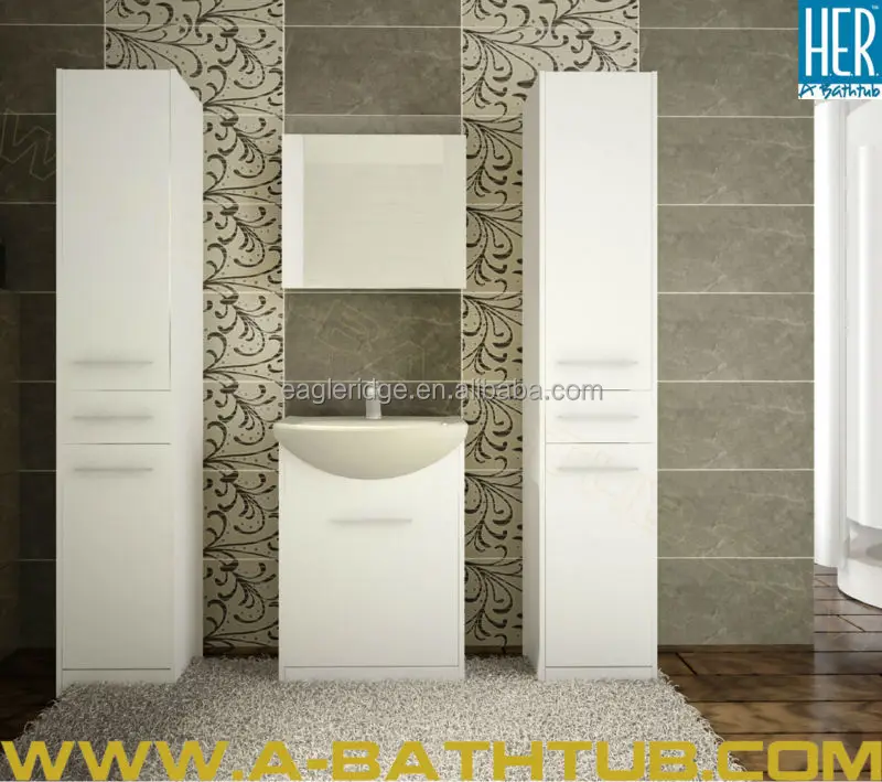 
Floor Standing Bathroom Cabinet With 2 Side Cabinets 