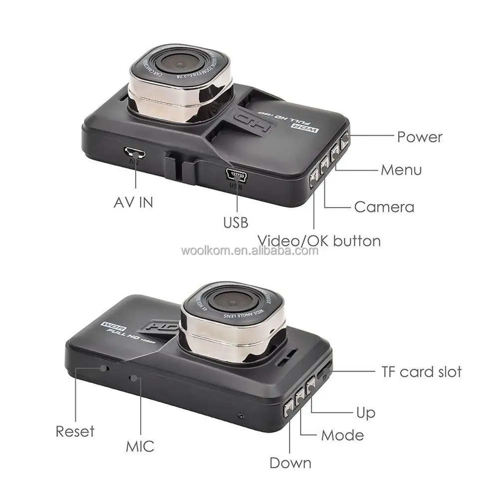 3 Inch Full HD 1080P Dash Cam Hands-Free Night Vision Car Camera Recorder DVR