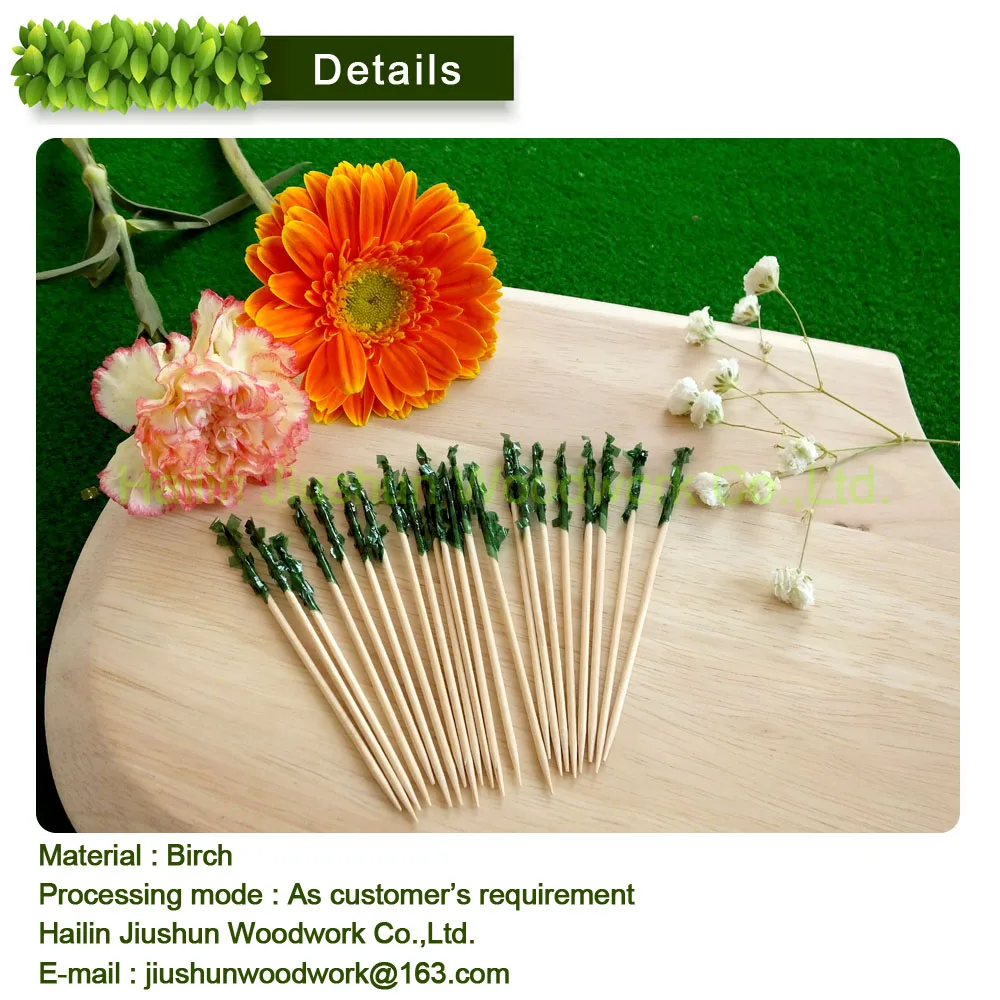 Party decorative cute wooden short fruit pick /Cocktail skewer