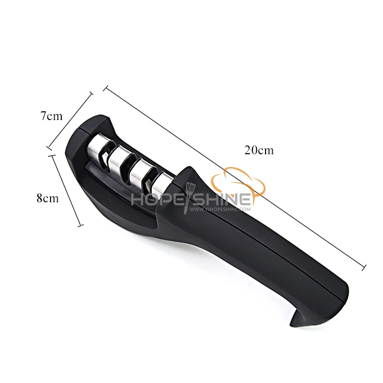 Edge Grip 3 Stage Household Knife Universal Sharpener With Black Color