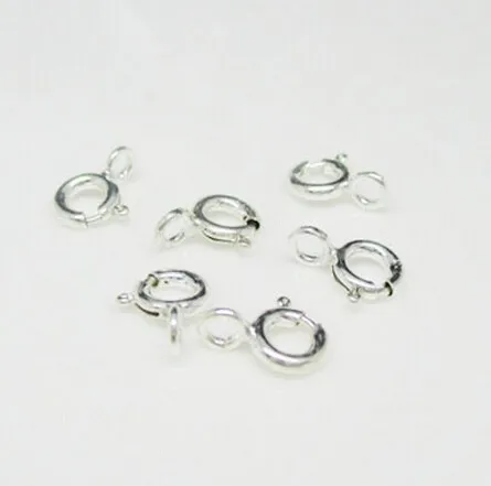 5mm 6mm 7mm 8mm high quality diy jewelry accessory spring ring circle lobster clasp 925 sterling silver clasp