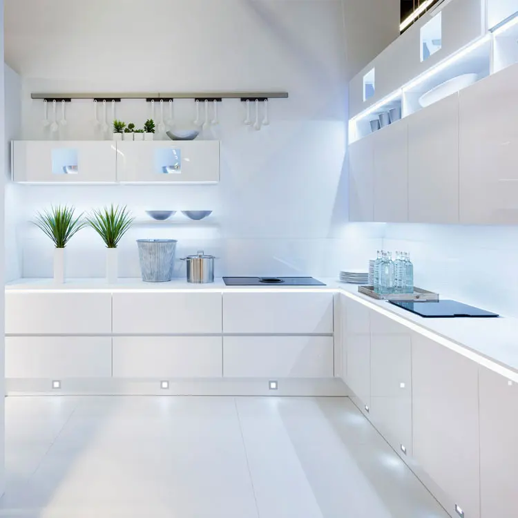 Popular new concept modern kitchen cabinet designs ,handle-less modern kitchen designs