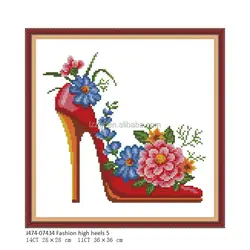 NKF Fashion high heels cross stitch shoes pattern aida cloth cotton dmc thread cross stitch kit