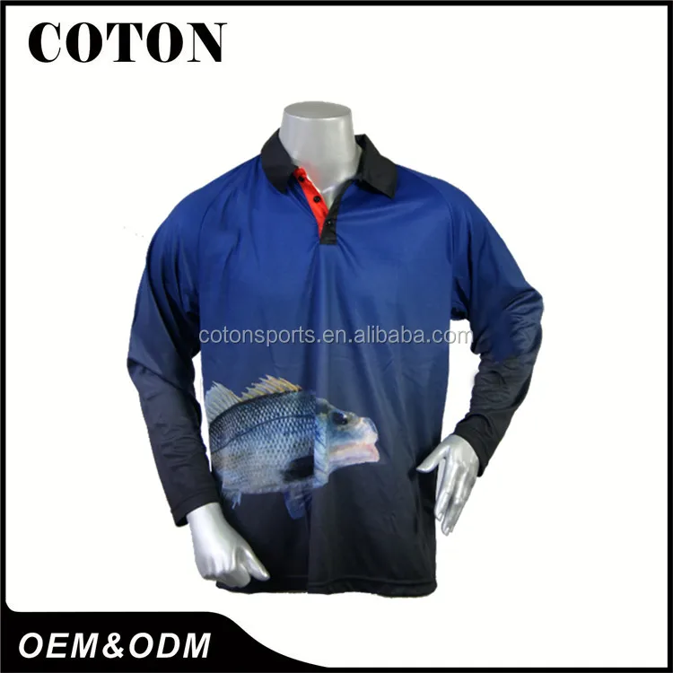 factory sublimation custom wholesale long sleeve cheap fishing shirts