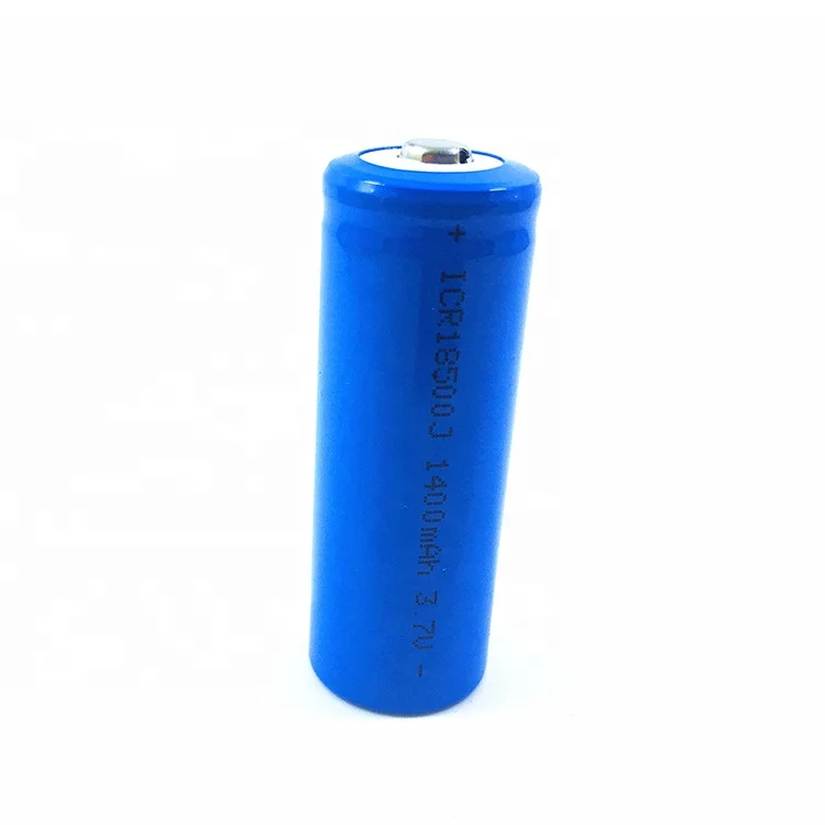 High Capacity 1400mah 3.7v Button Top Rechargeable Icr 18500 Li Ion Battery