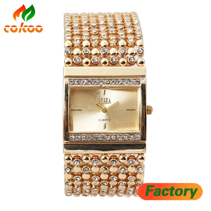 NEW!!! 2017 New Stainless Steel Chain Fashion Gold Women Watches