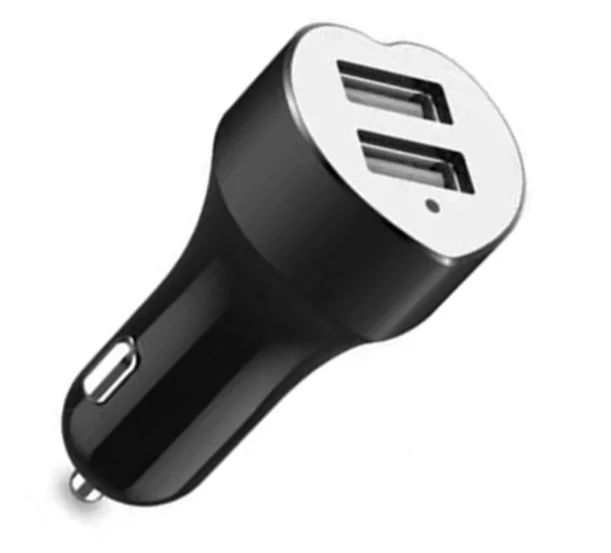 Heart Shape 5V 2.1A Aluminum Alloy 2 Port Dual Two USB Car Charger Adapter