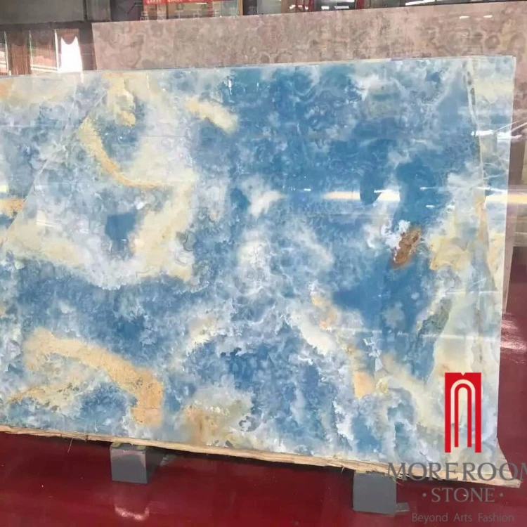 Плитка для пола из голубого мрамора с белой массой