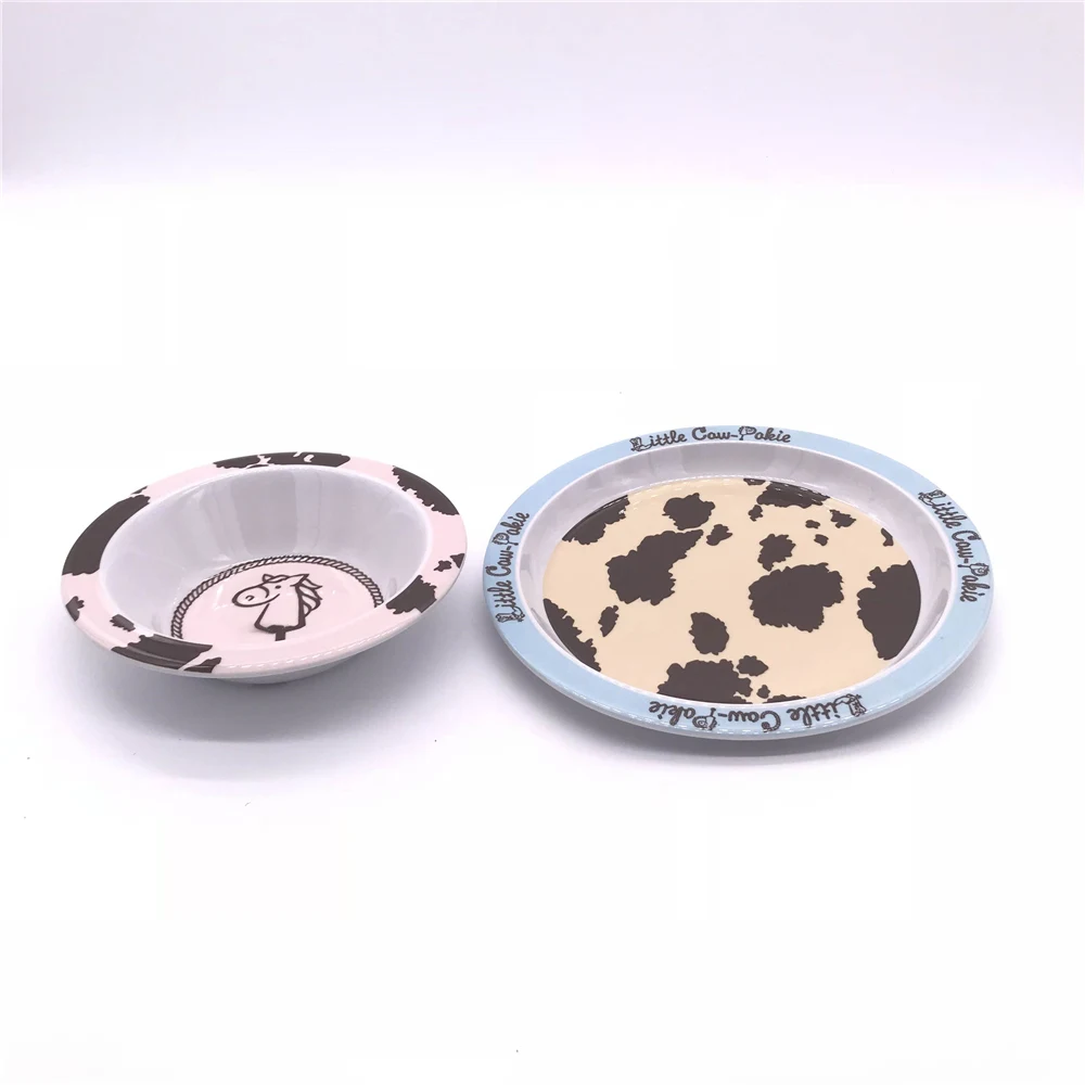 Custom printed plastic melamine kids dinner plate