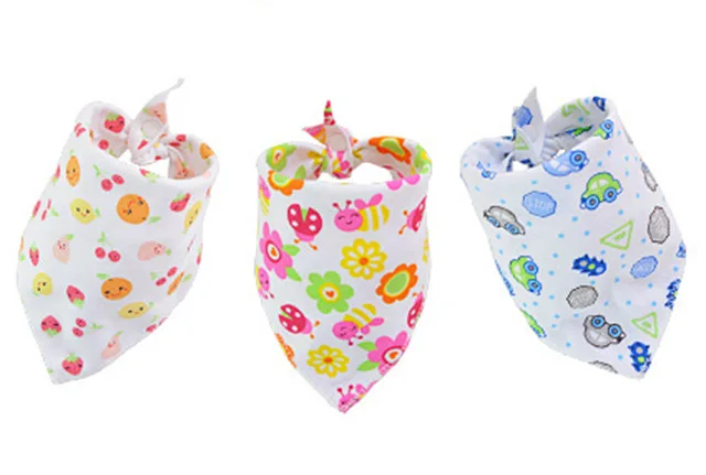 
Wholesale Stock Organic Cotton bandana Custom baby bibs baby bandana drool bibs 