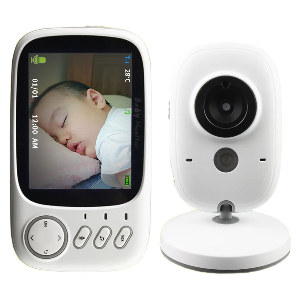 3.2 inch Wireless Baby Video Monitor High Resolution Baby Security Camera Night Vision Temperature Monitoring with Color screen