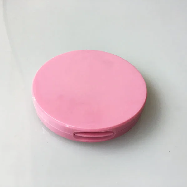 Custom Round Makeup Loose Compact Powder Blusher Case With Lighted Mirror