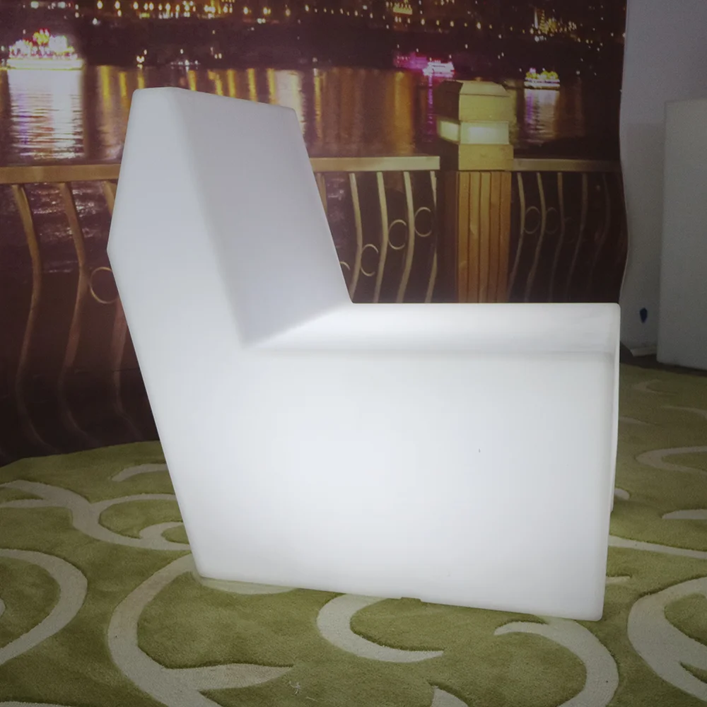 waterproof plastic outdoor illuminated led light up sofa 16 colors changing lounge sofas for restaurant