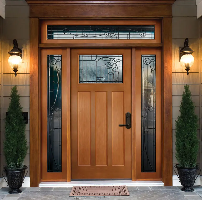 Seeyesdoor Decorative Designs Solid Wood Door Exterior Wooden Pivot Doors for House