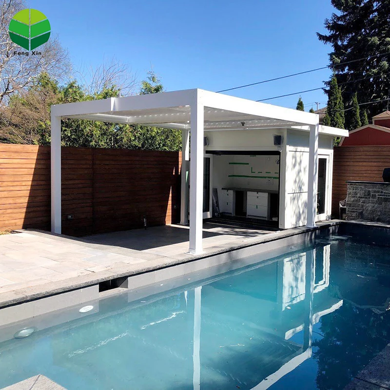 Aluminium Pergola Shutter Gazebo Motorized Louvered Roof Pergolas Aluminum Set