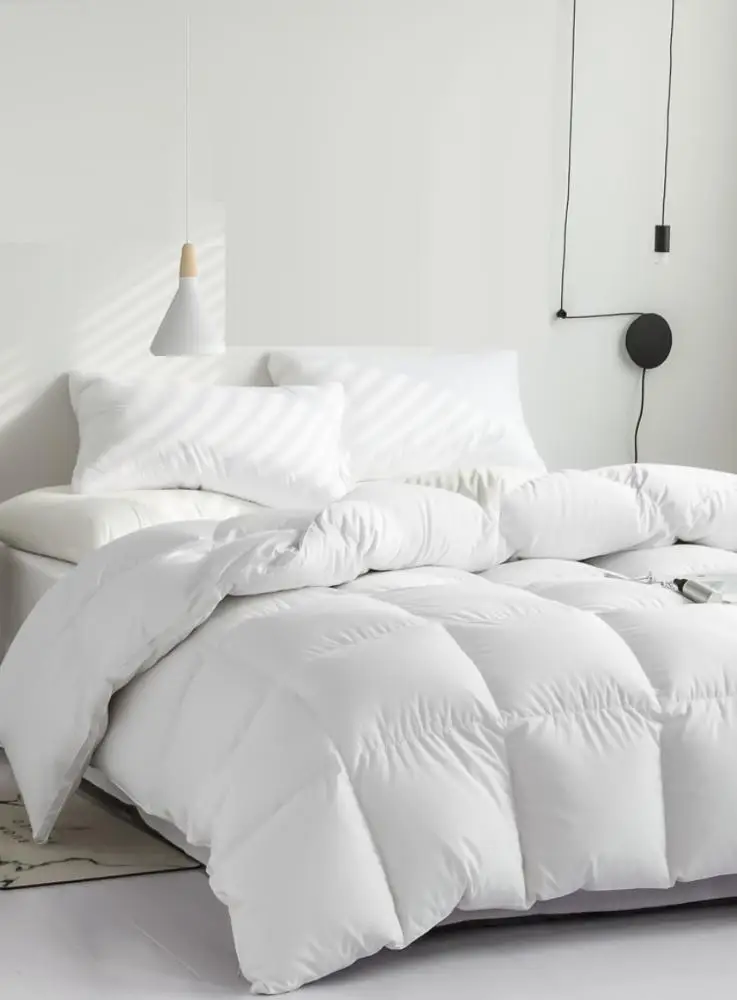 Big-OEM-Order-Service Goose Down Quilted Duvet White Feather Blanket hotel quilt