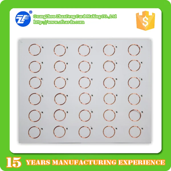 A4, 5*6, 3*7 different layout T5577 RFID inlay