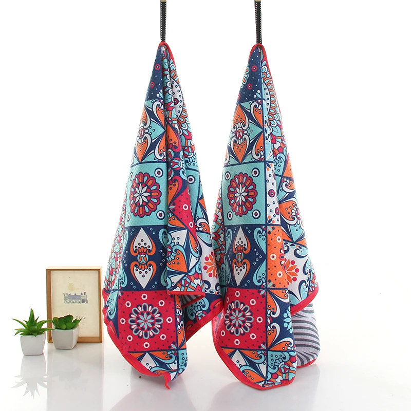 Waffle Microfiber Custom Double Sides Printed Mandala Beach Towel Manufacturer