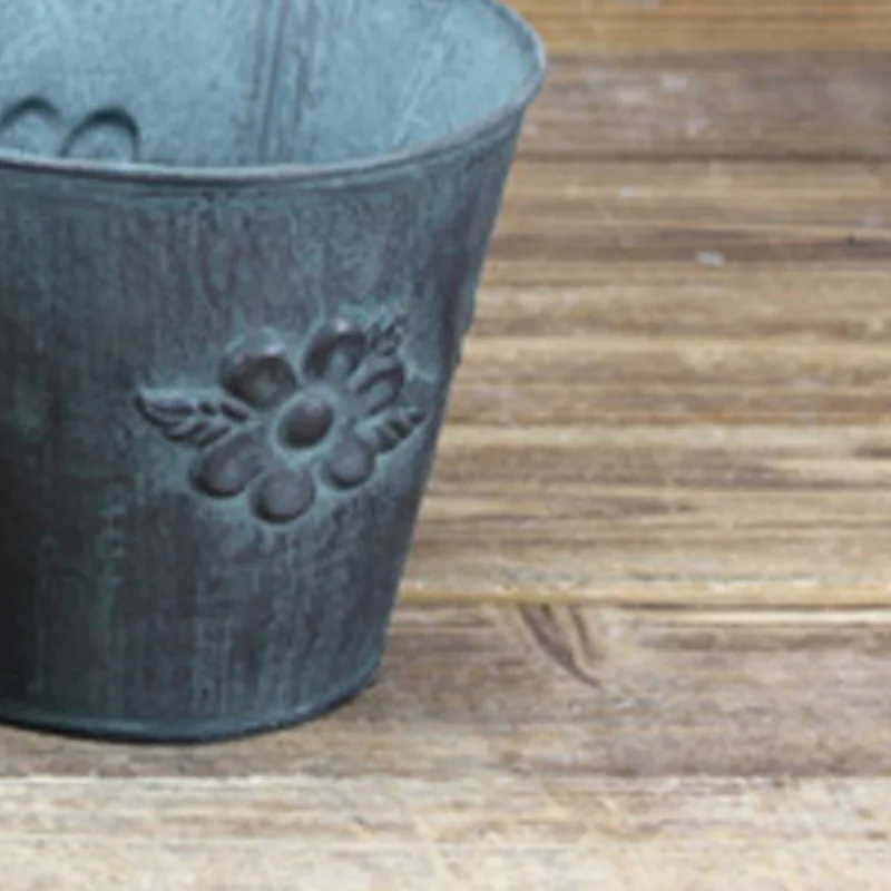 Outdoor Plant Pot Shop Decoration Window Fresh Blackboard Container Packing/giftpacking Antique Metal with Garden Flower Iron