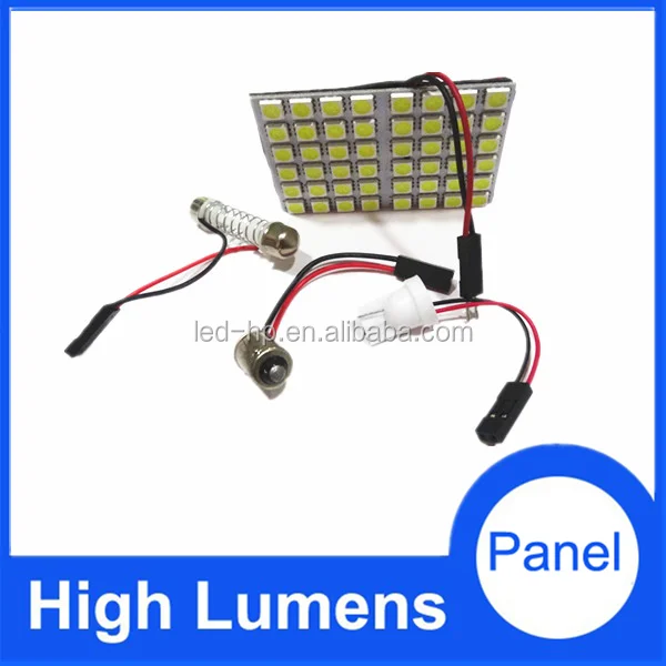 Factory Supply Super Brightness led car panel lamp 48SMD 5050 With 3 Socket/Adapters/Connectors Bus Interior Light
