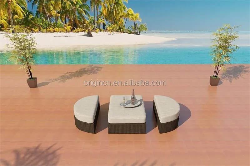 Modern Design 12 Seater Sectional White Outdoor Garden Furniture Large Leisure Ways Rattan Big Round Sofas